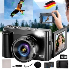 48MP Digitalkamera Kompaktkamera mit 16X Digital Zoom 180 Klappdisplay DE