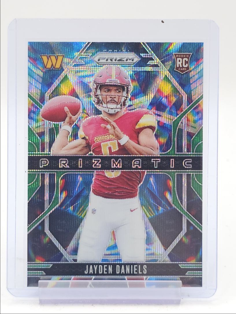 JAYDEN DANIELS 2024 PANINI PRIZM PRIZMATIC ROOKIE GREEN WAVE RC Q6213