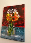Original ACEO Acrylic— Wildflower series – Miniature Canvas Panel Painting OOAK — photo 2