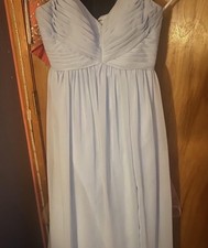 Azazie Light Blue Sleeveless Bridesmaid Dress Regular Size C Elegant Formal Gown