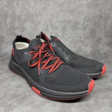 KURU Flux Men s 11.5 M Black Red Knit Walking Running Shoes Support Sneakers