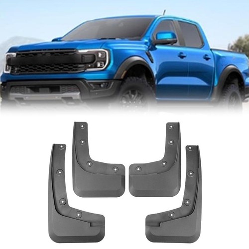 Front and Rear Black Mud Flaps for For FORD For RANGER 2024 Vehicle Protection - Picture 3 of 9
