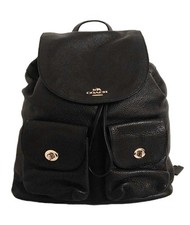 Coach Billie Large Black Grain Leather Backpack Women's Handbags