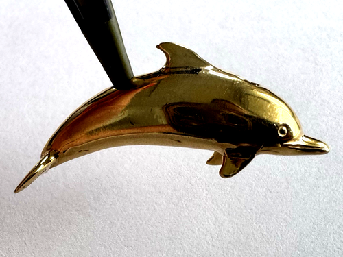 Dolphin RGL .375 9K Solid Yellow Gold Ocean Life Large Unisex Pendant - Picture 3 of 16