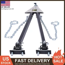 5000LBS Tow Bar Adjustable Towing Bar Bumper Mount w/ Chains Fits 2" Ball Hitch