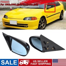 New For 1992-1995 Eg 4dr Honda Civic Model Spoon Side Door Manual Mirrors Black