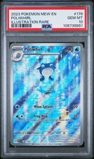 Pokemon Poliwhirl ENG 176/165 Scarlatto e Viola 151 Illustrazione Rara Holo PSA 10