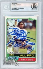 Billy Sims 1981 Topps Autograph