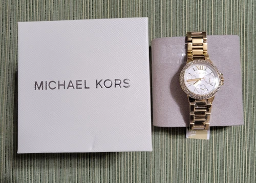 Orologio Michael Kors Donna MK6844 Camille Oro Cristallo Quadrante Bianco Cinturino Acciaio
