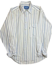 Vintage Levi s Men s L Blue White Striped Button-down. Long Sleeve Shirt