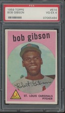 1959 Topps Baseball #514 Bob Gibson VG EX PSA 4