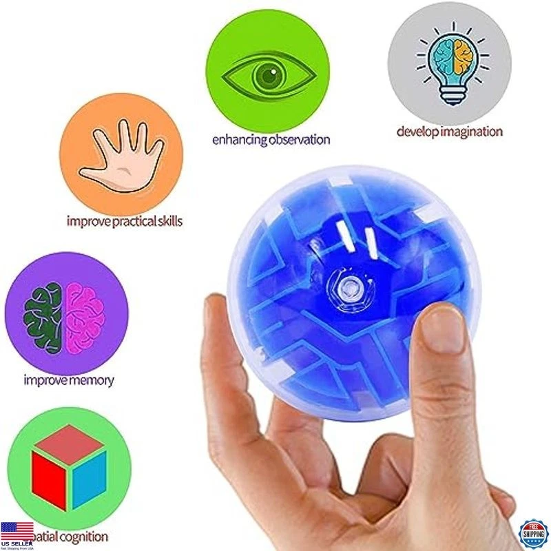 100PCS Mini 3D Maze Puzzle Balls Fidget Toys, Brain Teaser Games for Kids 4-12 - Image 2 of 4
