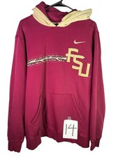 Florida State Seminoles Hoodie Mens Medium Red Fleece Lined Nike NCAA Football