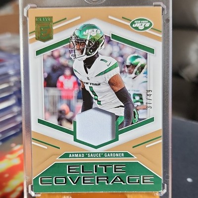 Panini 2023 Donruss Elite Coverage Ahmad 'Sauce' Gardner Jersey Patch /49 Jets