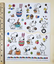 Happy Easter. Peanuts "Snoopy" Sticker Sheet. Cut In 2 Parts