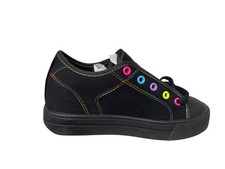 Heelys Youth Girl Sneaker Classic X2 HE100970 Skate Shoe Black Rainbow Size 13 C