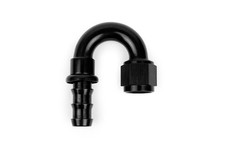 RaceFlux 180-Degree Push-Lock Hose End Fitting, 5/16" Barb to -6AN Female