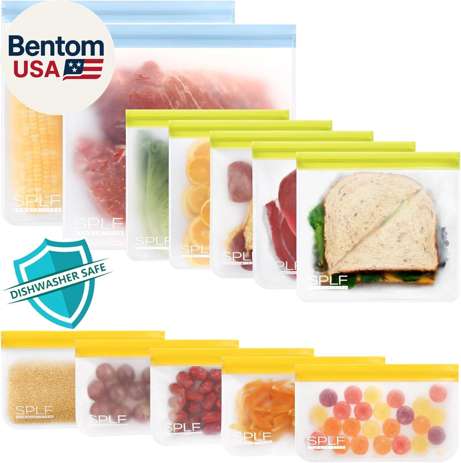 12 Pack Dishwasher Safe Reusable Bags, Leakproof Reusable Freezer Bags, BPA Free
Opens in a new wind