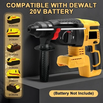 CISIVIS For Dewalt 18V 20V Cordless Drill Brushless SDS Rotary Electric Impact Hammer UK