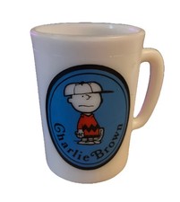 VTG 1969 PEANUTS Charlie Brown Milk Glass Mini Coffee Mug AVON