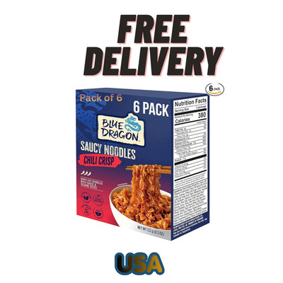 Blue Dragon Chili Crisp Saucy Noodles - 4.2oz (Pack of 6) - Knife Cut