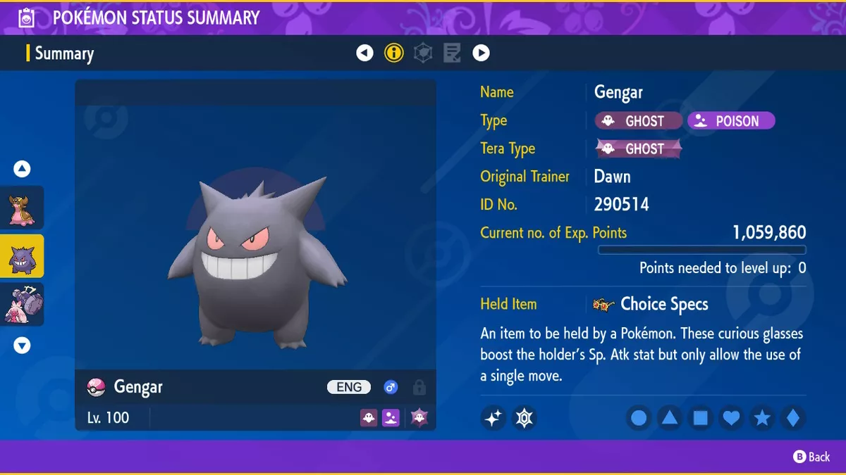 GENGAR ⚡SHINY⚡/NORMAL 6IV BATTLE READY VGC 23 - POKEMON SCARLET AND VIOLET