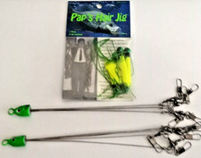 Pap's Umbrella Rig (5 pronged) Qty 2 and Pap's Hair Jig Green/chart(Qty 5)