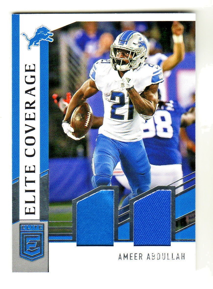 2018 Panini Donruss Elite ELITE COVERAGE DUAL RELIC #EC-9 AMEER ABDULLAH Lions