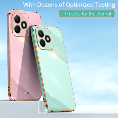 For Honor X60i, Luxury Shockproof Plating Border Soft TPU Jelly Case Cover