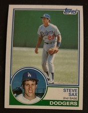 1983 Topps Steve Sax Baseball Card #245 Dodgers 2B VG O/C