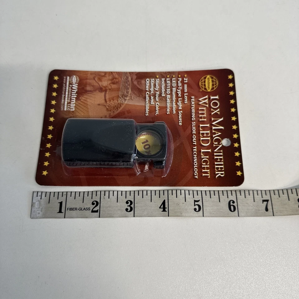 48-PACK Coin Collector 10X Magnifier Pull Out Loupe 23mm W/ Led NEW Master Pack Foto 3 de 4