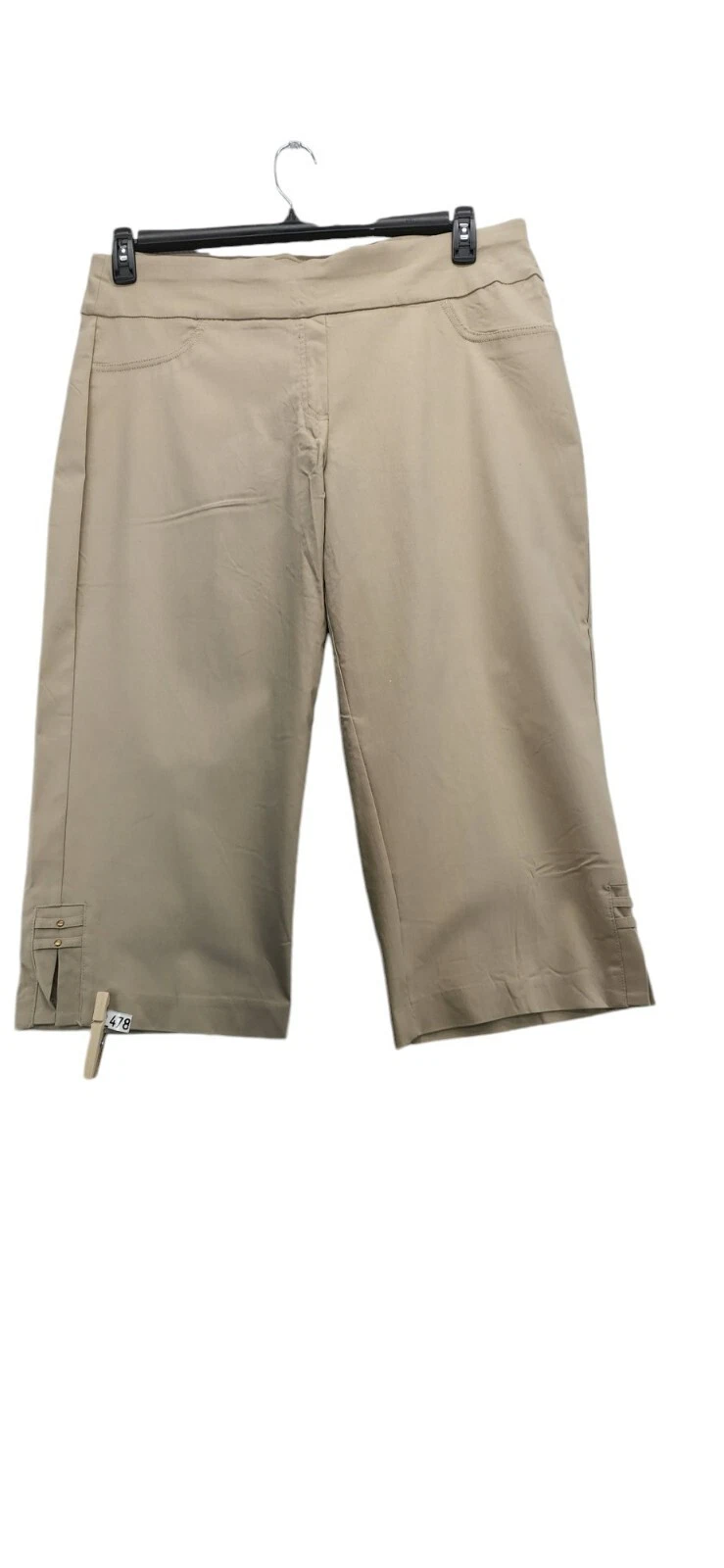 HEARTS OF PALM Capri Plus Size 20W Essentials Solid Pull Chino P478