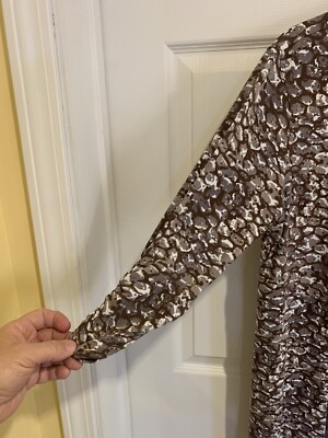 Cardigan CAbi à Nouer Devant – Marron, Manches 3/4 Ruchées Avec Perles, Taille M, Occasion