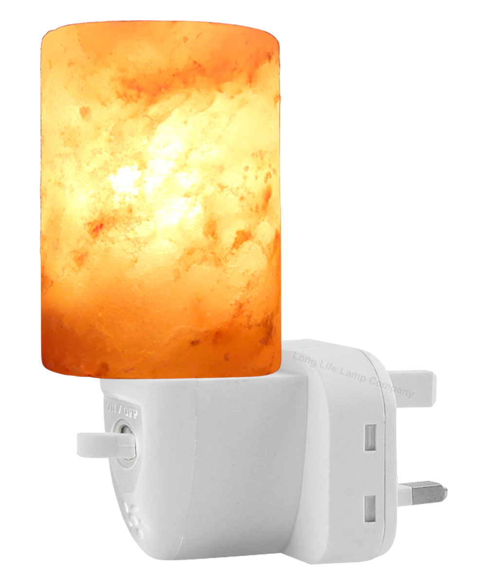 Natural Himalayan Pink Rock Salt Lamp Ionising Salt Night Light UK Plug & Bulb