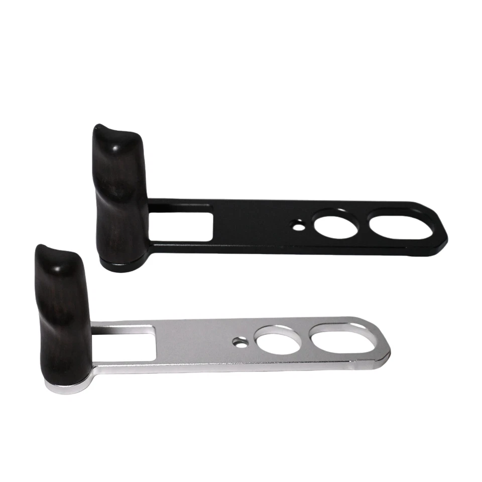 Empuñadura de mano madera de ébano tipo L soporte trípode cabeza de bola placa base para película NIKON F2 Foto 3 de 4