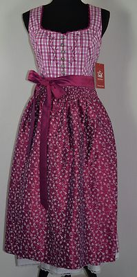 Dirndl Spieth&Wensky Neu 55cm 70cm Rocklänge pink Knopfleiste Perlen Blumen