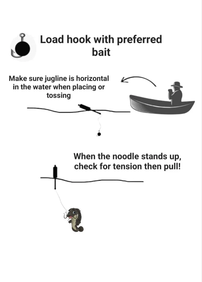 Jarros de macarrão de pesca Cajun Catfish BRANCO, ponderado, lote de 6 fita Hi Vis - Imagem 4 de 4