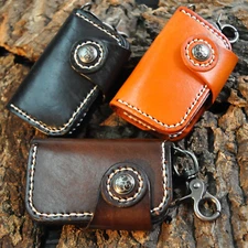 Key Chain Card Wallet Vintage Car Key fob Vintage Handmade Tanned Leather Keybag