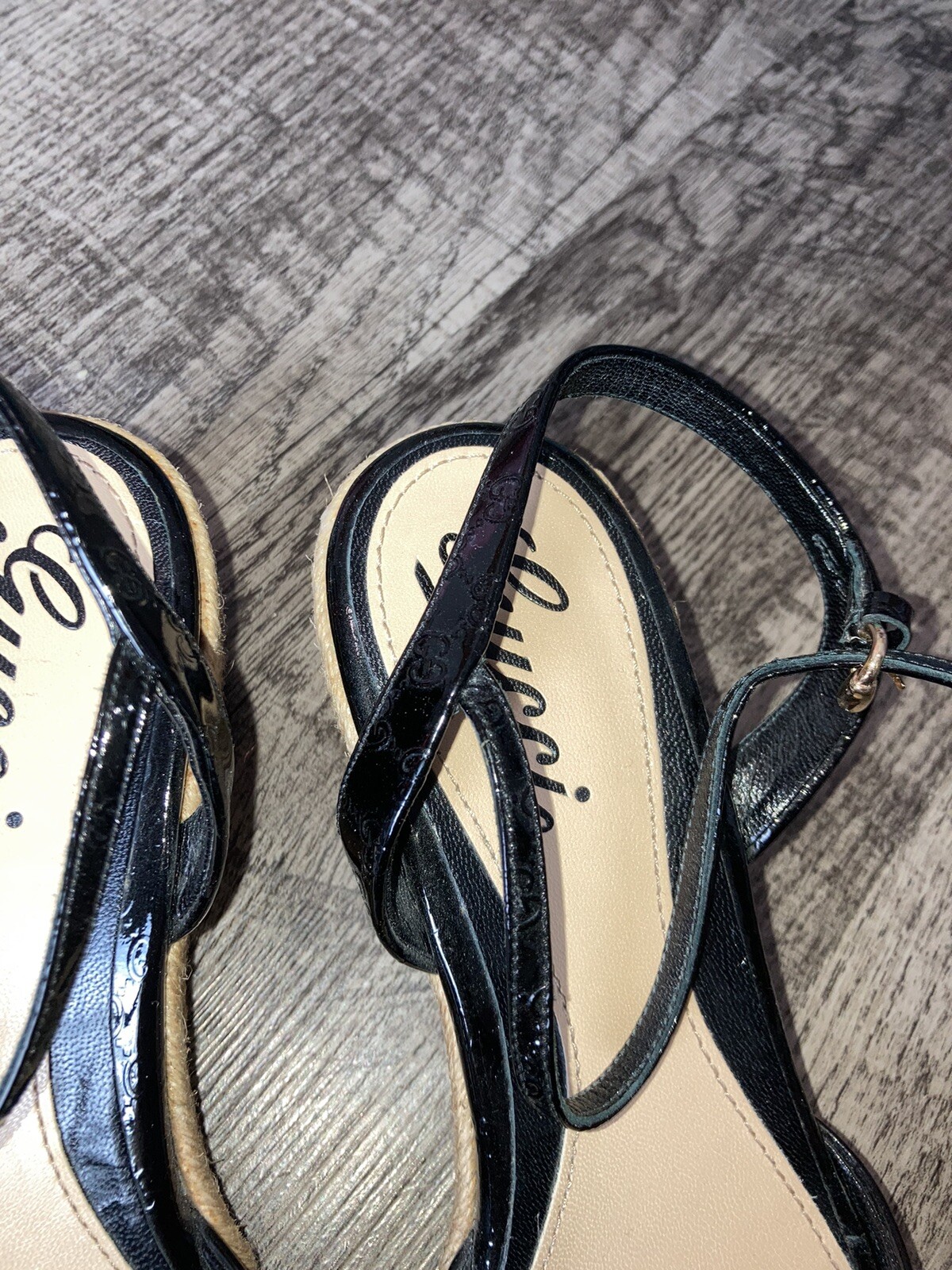 Authentic Gucci Black platform espadrille patent … - image 5