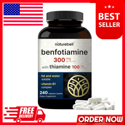 *Benfotiamine 300Mg | 240 Veggie Capsules, Essential B1 Benfotiamine Supplement*