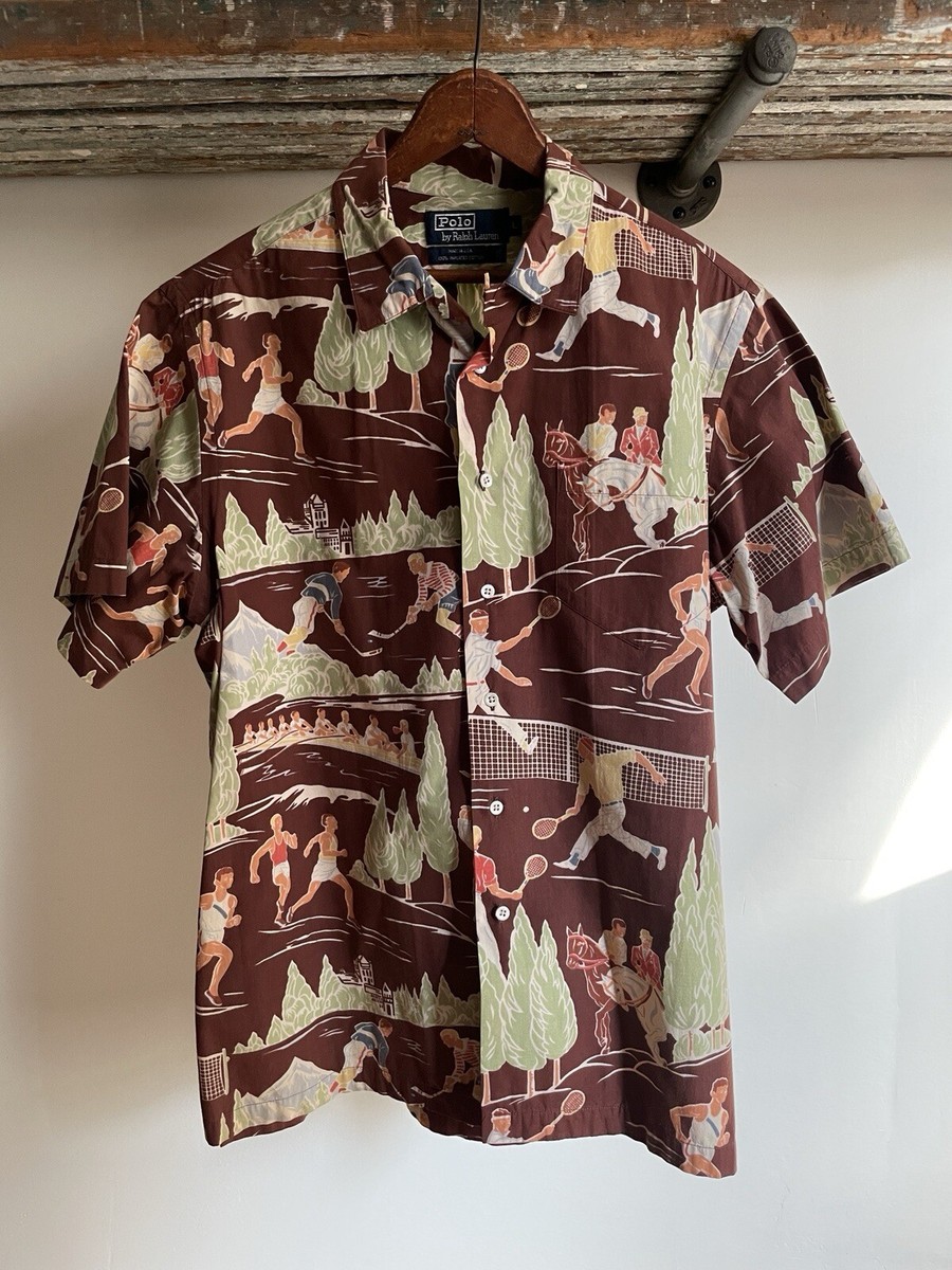 小物 Polo Ralph Lauren vintage camp Polo Ralph Lauren Vintage Camp Shirt Mens Size XL Blue Red