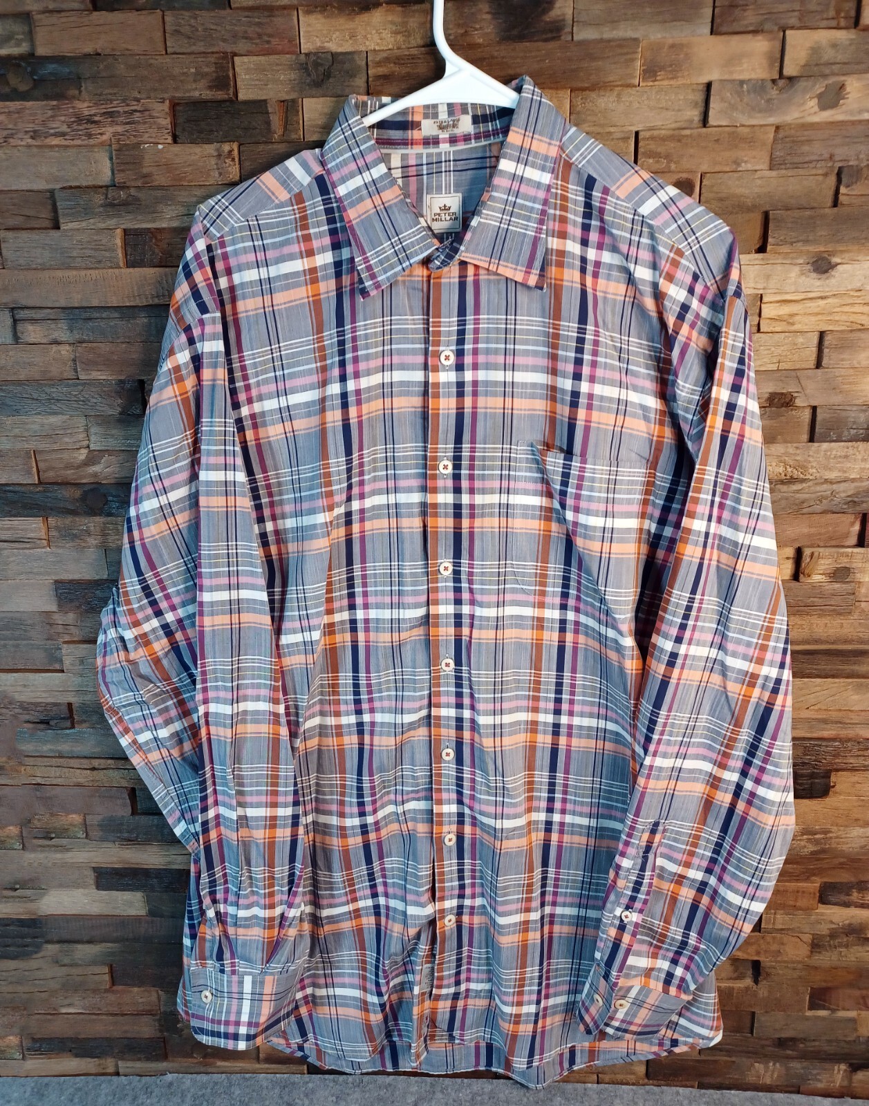 PETER MILLAR Designer Button Down Long Sleeve Pla… - image 2