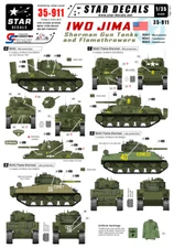 Star Decals 1/35 M4A2 M4A3 Sherman Iwo Jima US Marines Gun Tank & Flamethrower