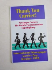 International Newspaper Carrier Day October 1995 Phone Card ITS