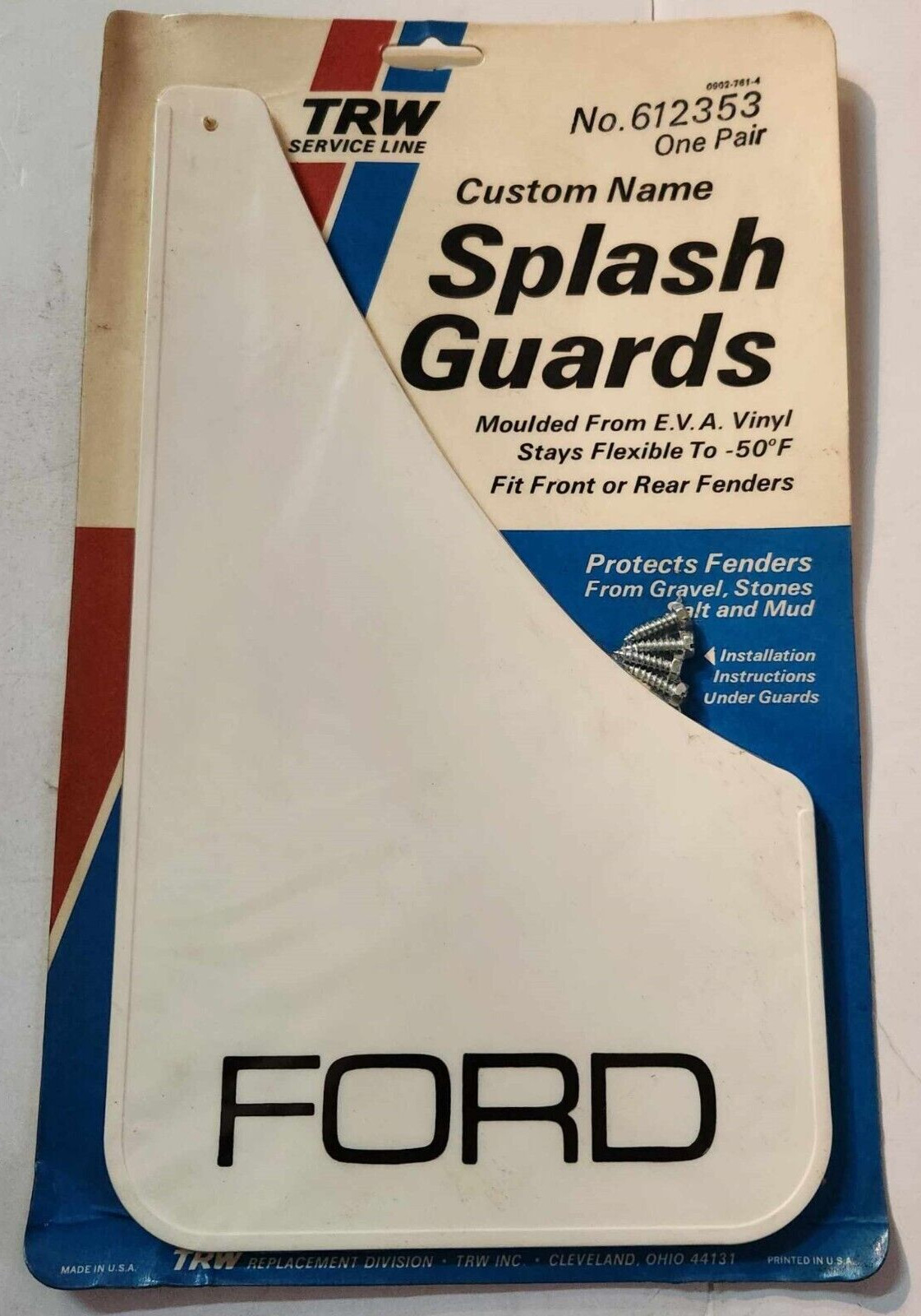 TRW Service Line Custom "FORD" 7-1/4" X 12-5/8" Splash Guards - Mud Flap