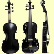 Black color drawing 5 strings 4/4 electric violin Acoustic violin E-Violin