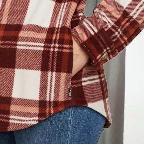 Eddie Bauer Womens Brown Plaid Microfleece Button Up Shirt Classic Fit NEW Small image 5