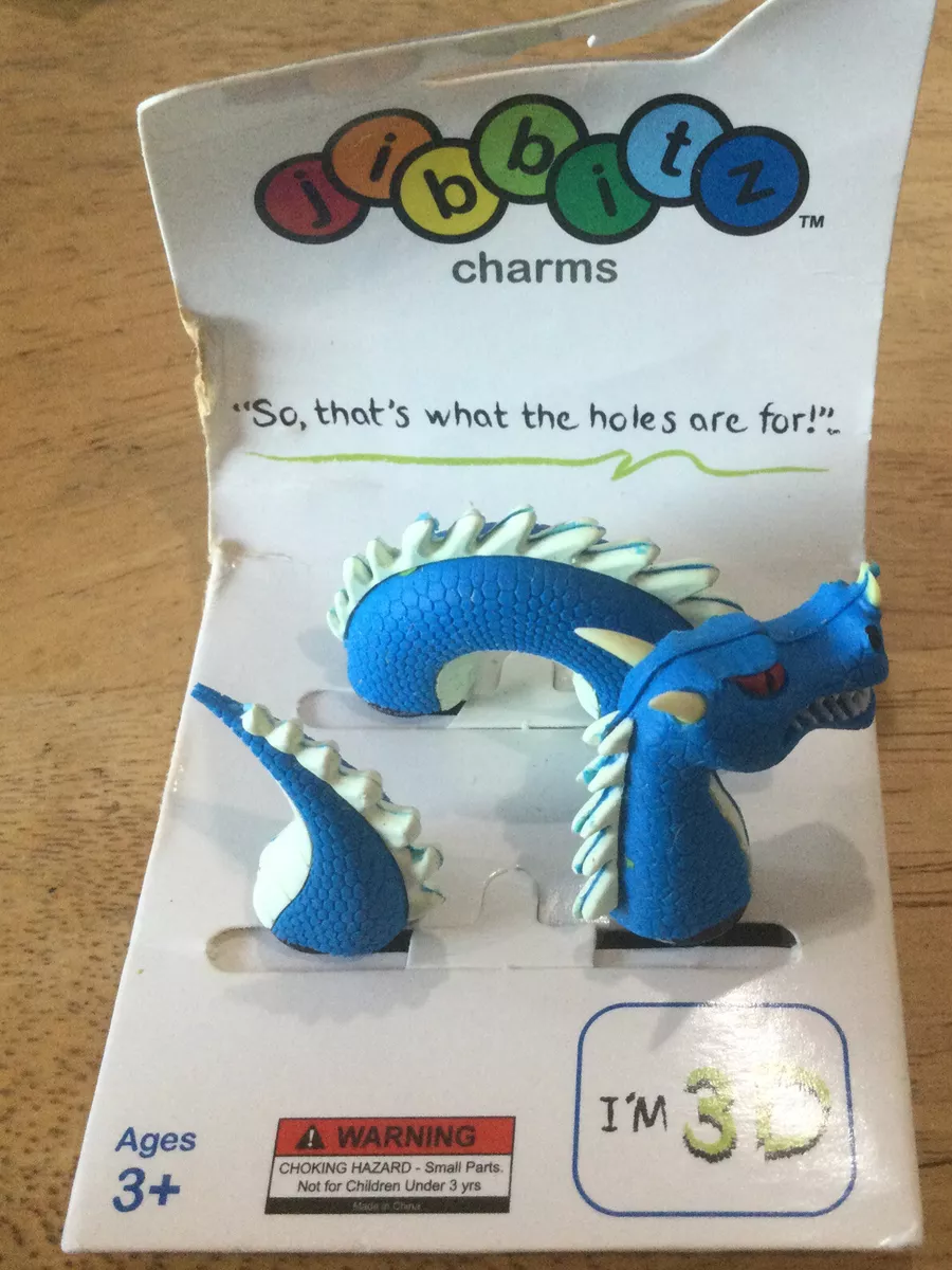3D 3 Piece Dragon Blue SHOE CHARM Authentic Jibbitz Fits Crocs