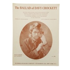 The Ballad Of Davy Crockett Vintage Sheet Music 1954 Walt Disney Blackburn Bruns