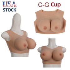 Silicone Breast Forms Breastplate Fake Boobs For Drag Queen Crossdresser C-G Cup